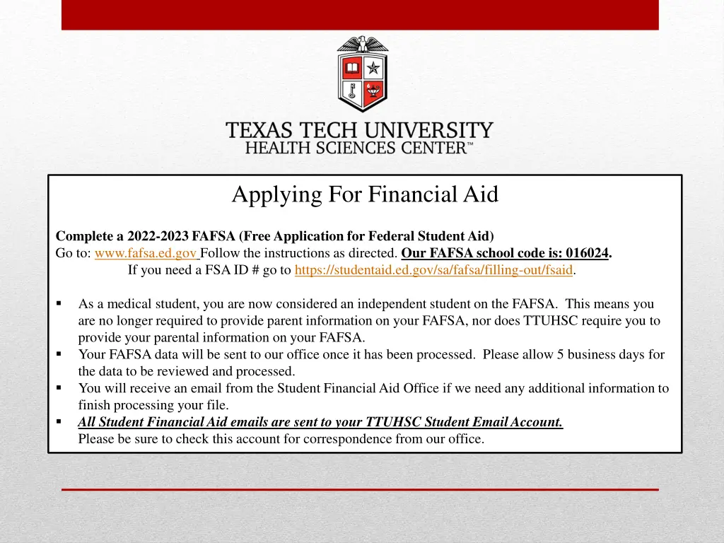 applying for financial aid