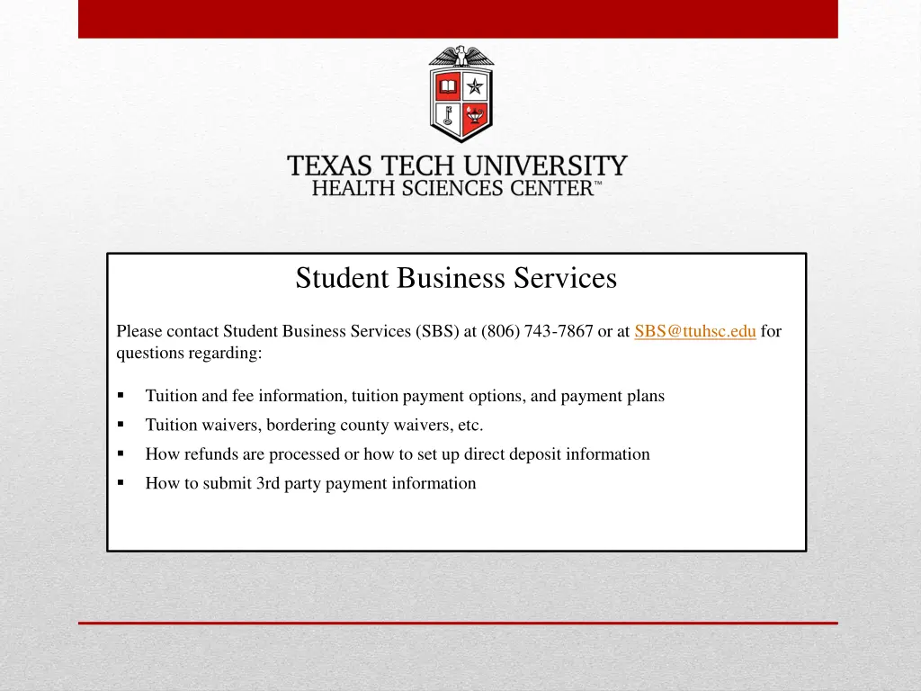 student business services