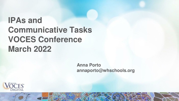 ipas and communicative tasks voces conference