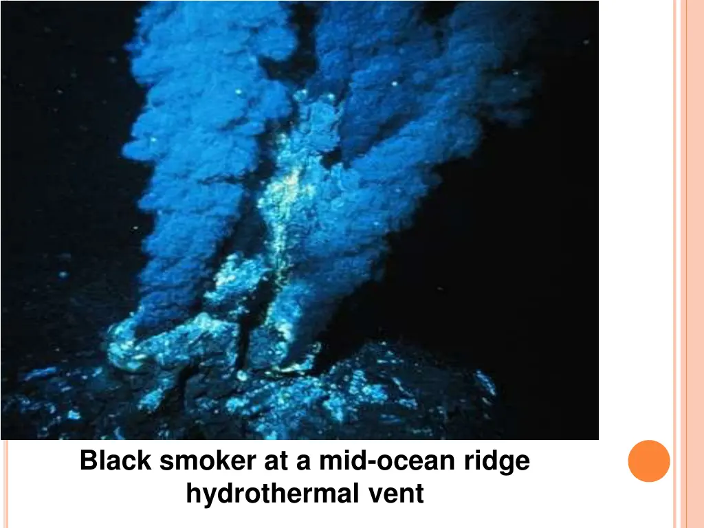 black smoker at a mid ocean ridge hydrothermal