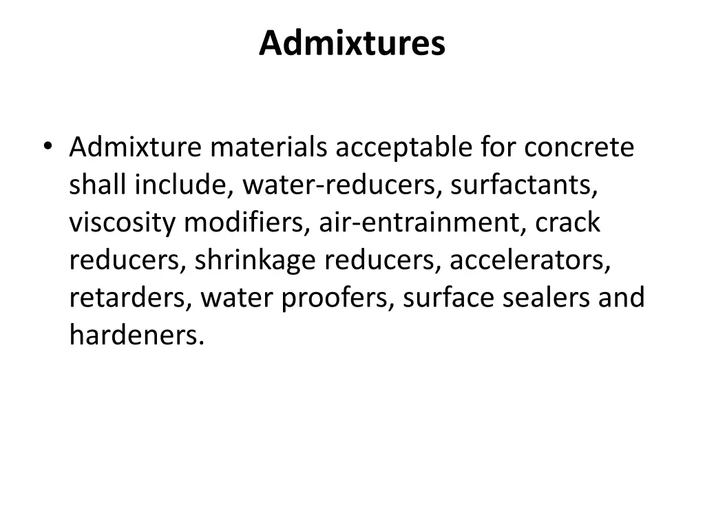 admixtures