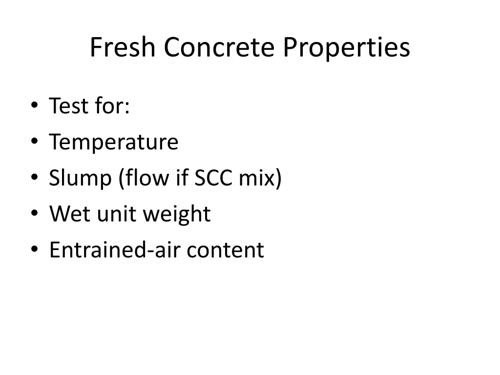 fresh concrete properties