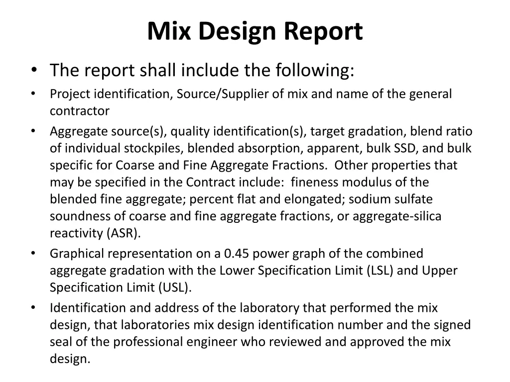 mix design report