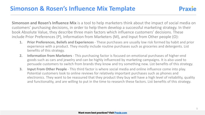 simonson rosen s influence mix template