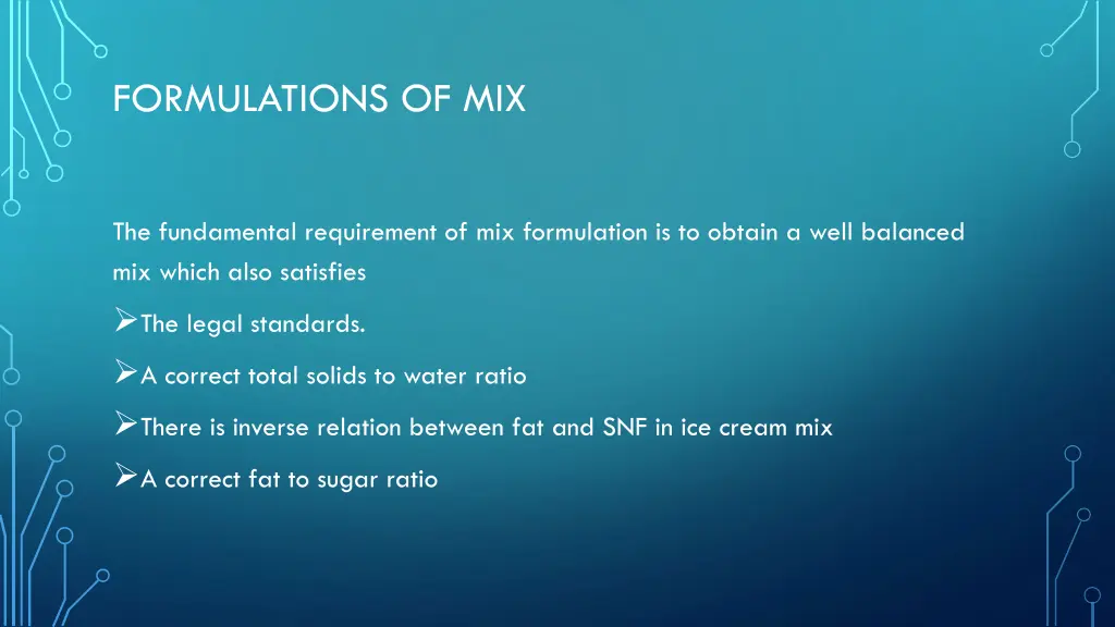 formulations of mix