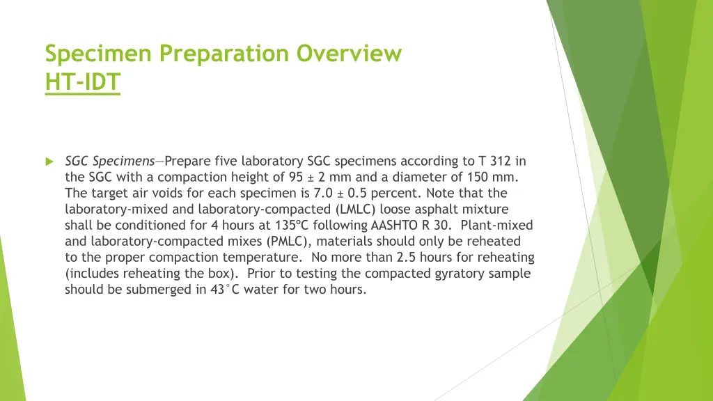 specimen preparation overview ht idt