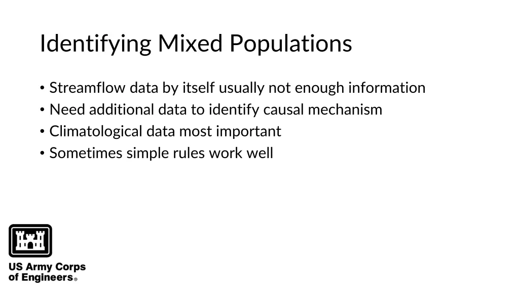 identifying mixed populations