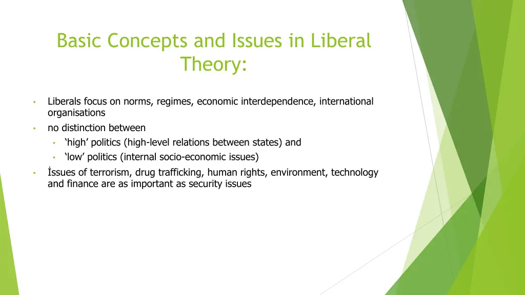 basic concepts and issues in liberal theory