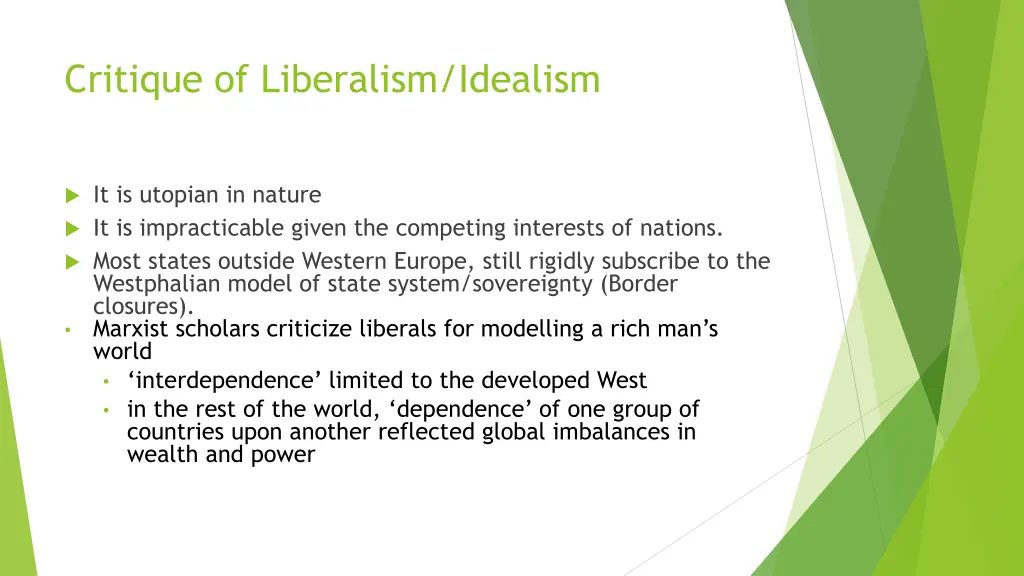 critique of liberalism idealism