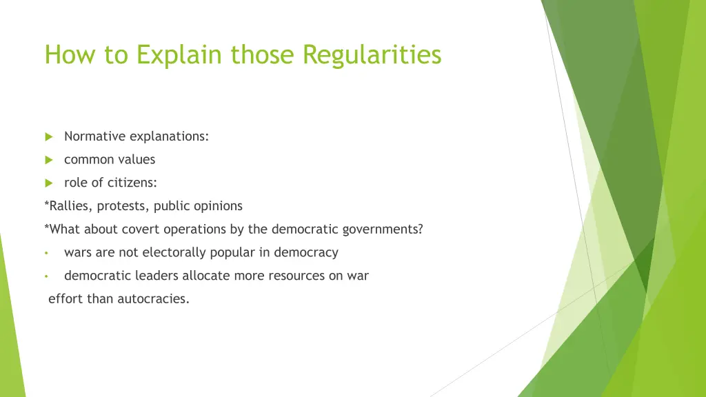 how to explain those regularities