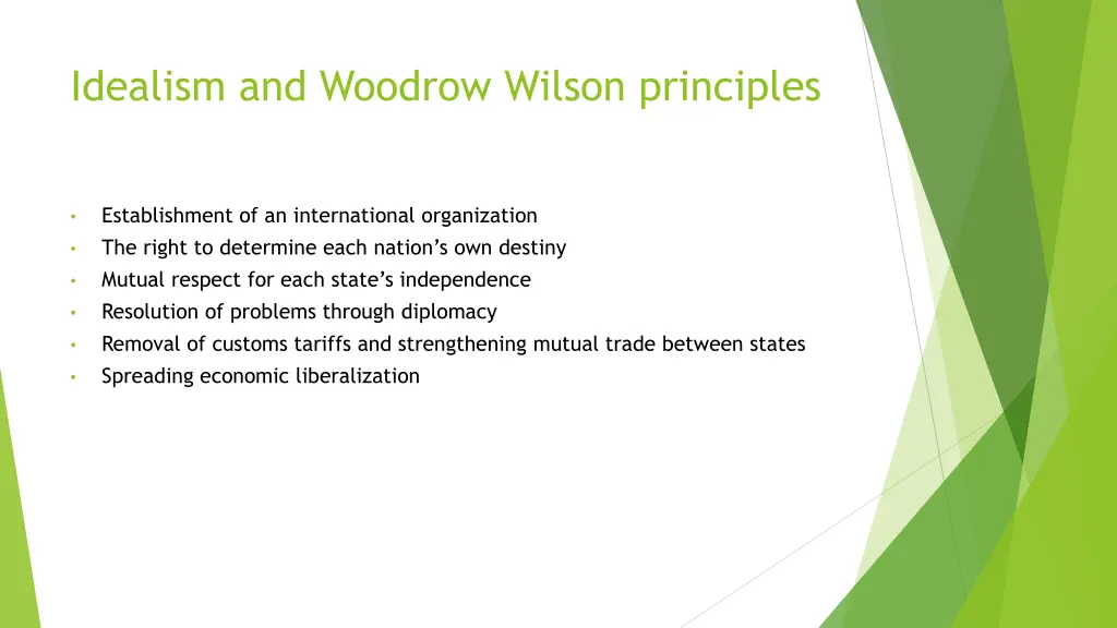 idealism and woodrow wilson principles