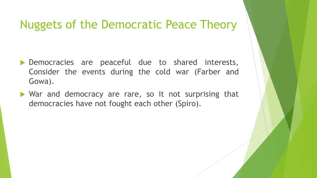 nuggets of the democratic peace theory