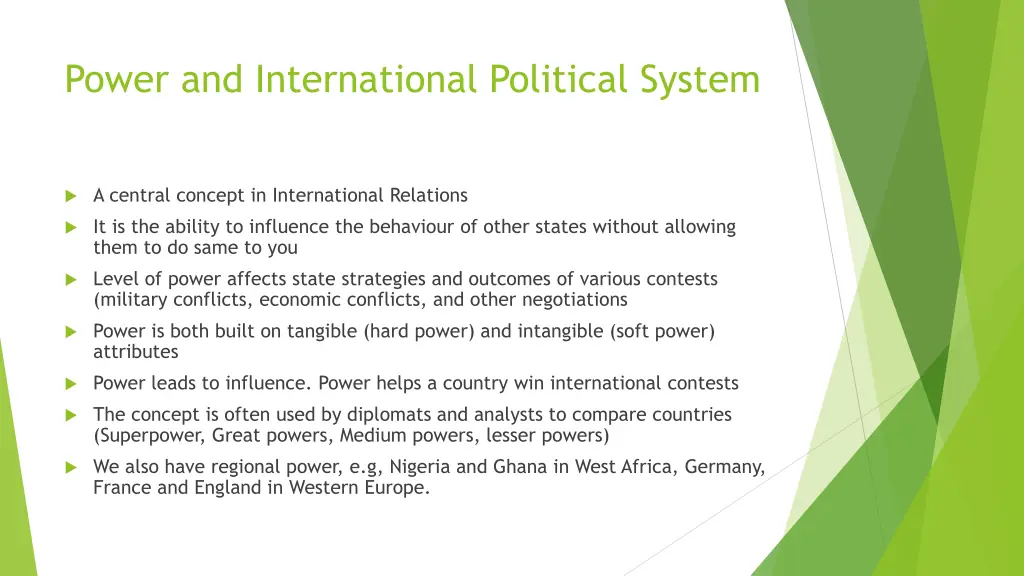 power and international political system