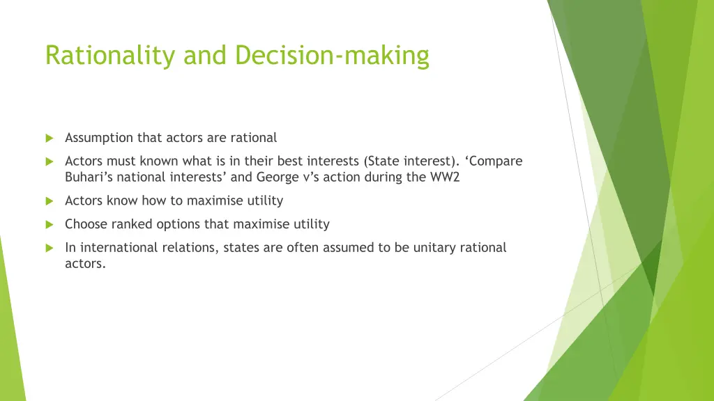 rationality and decision making