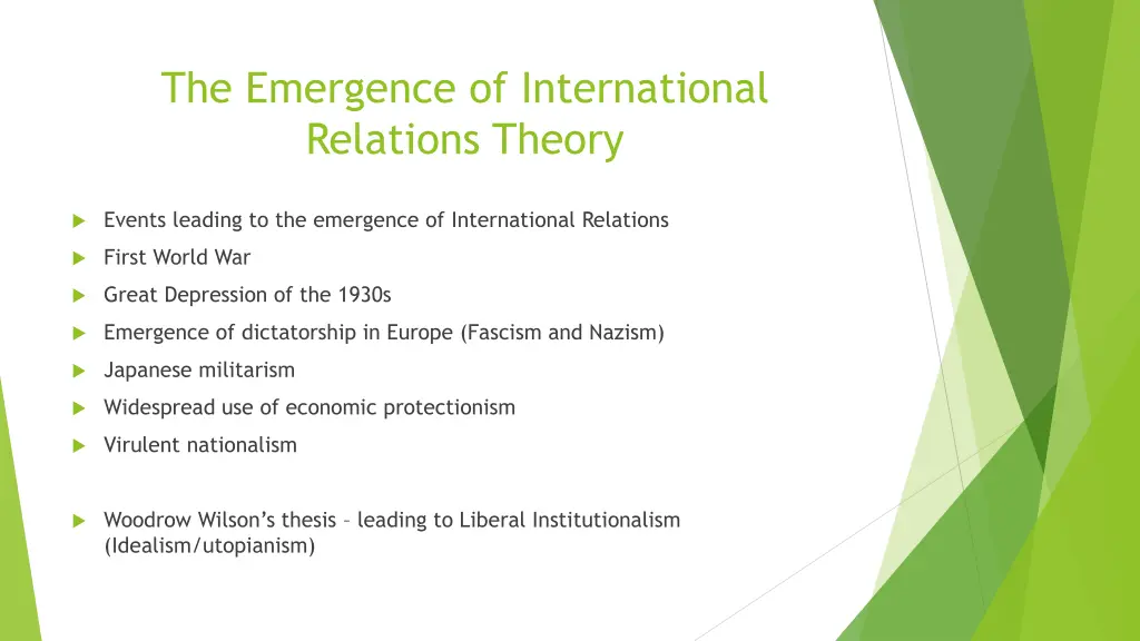 the emergence of international relations theory