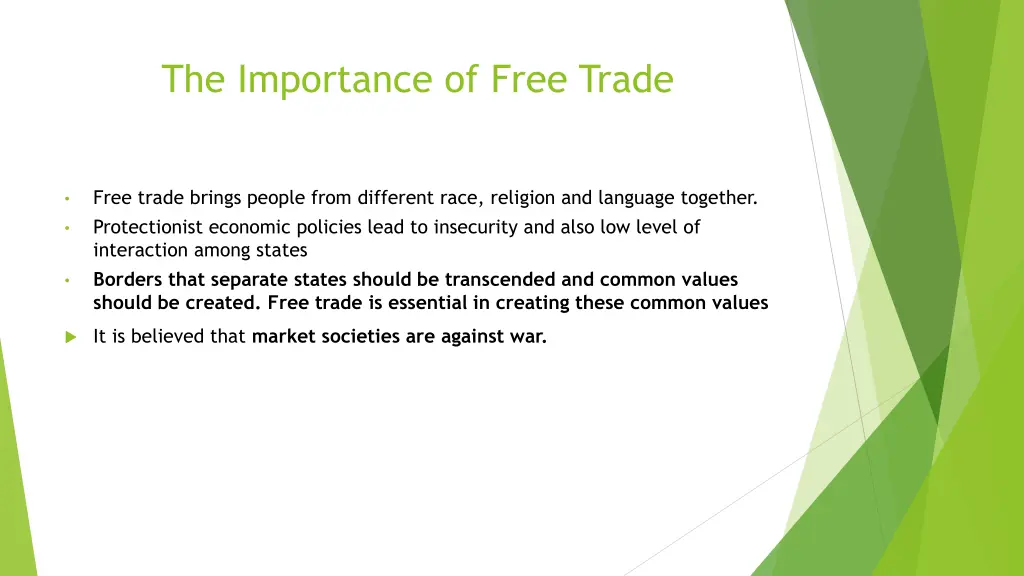 the importance of free trade