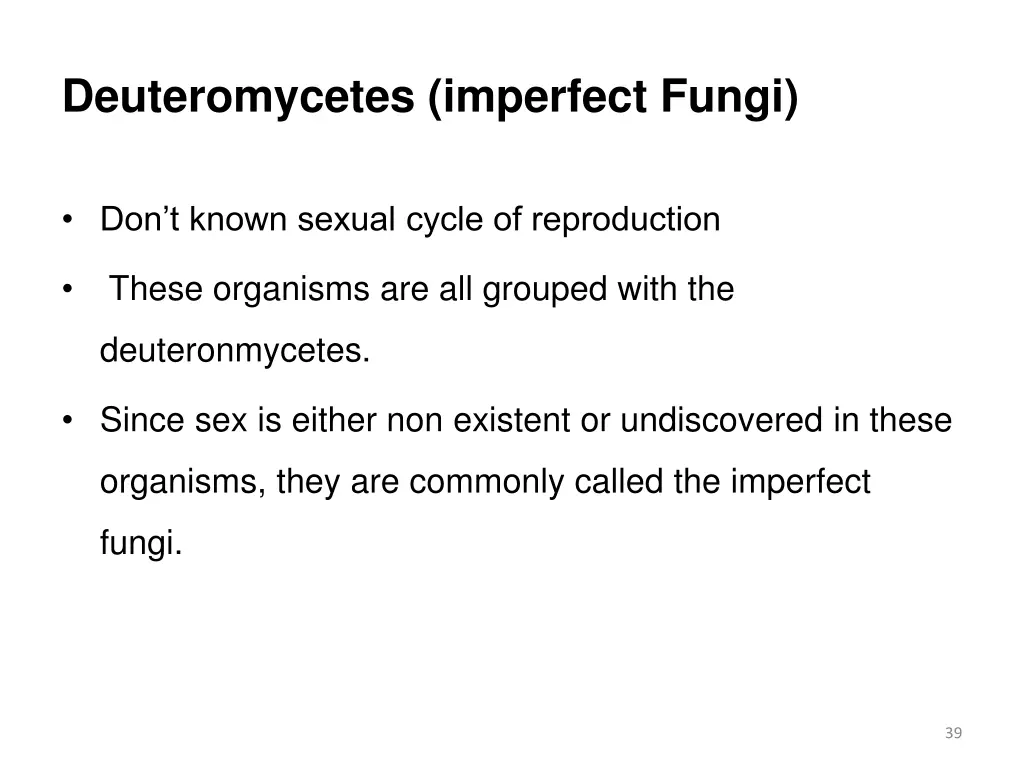 deuteromycetes imperfect fungi