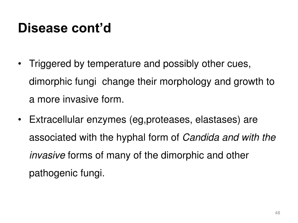 disease cont d