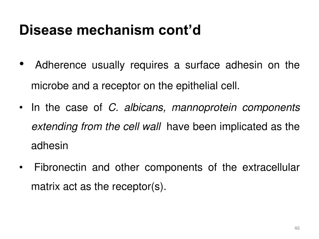 disease mechanism cont d