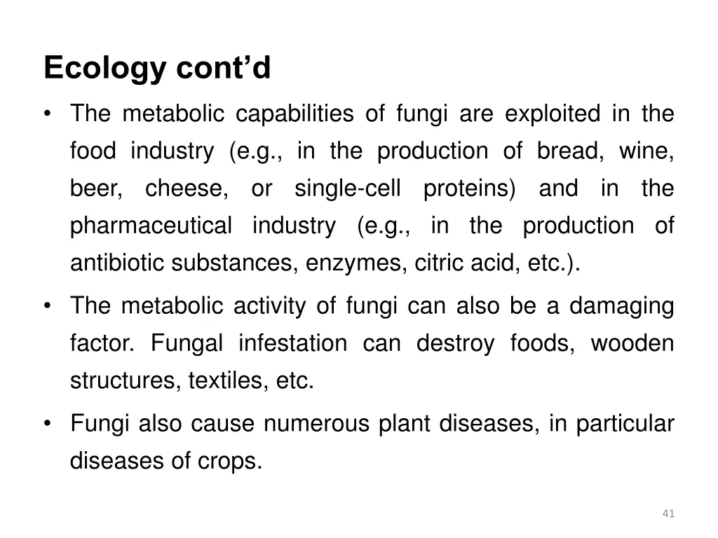 ecology cont d