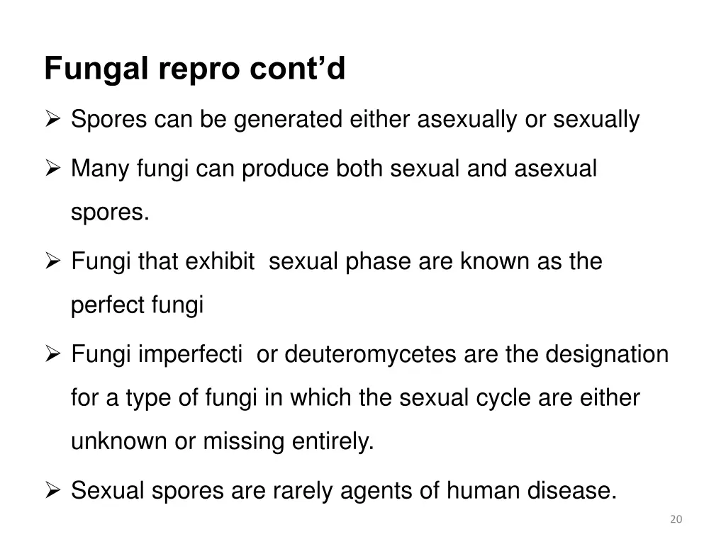 fungal repro cont d