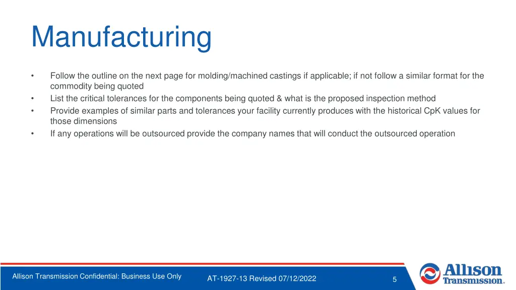 manufacturing