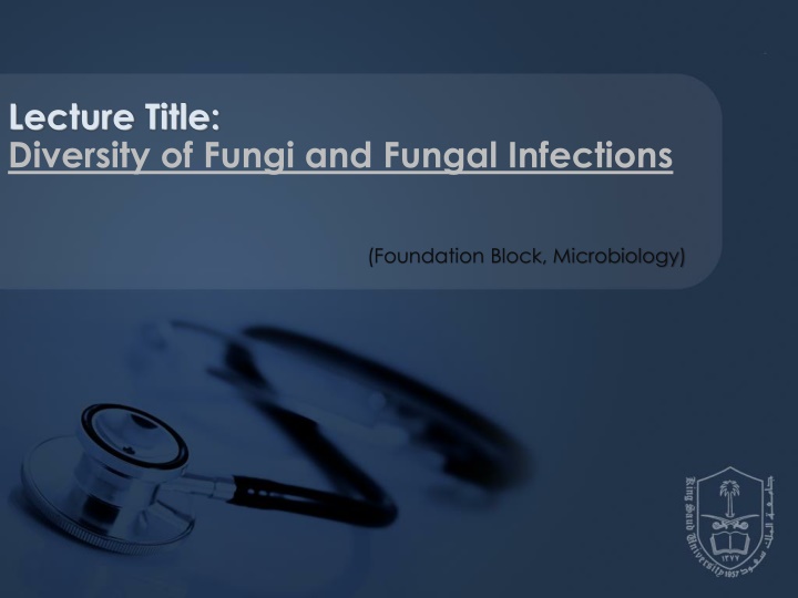 lecture title diversity of fungi and fungal