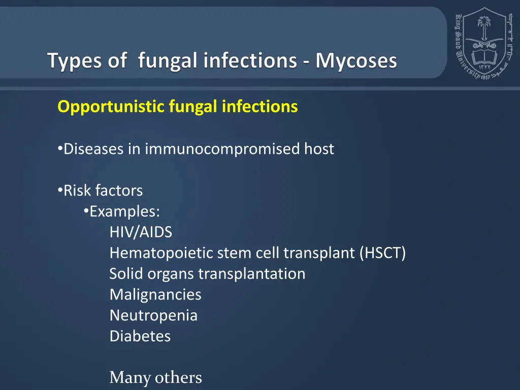 opportunistic fungal infections