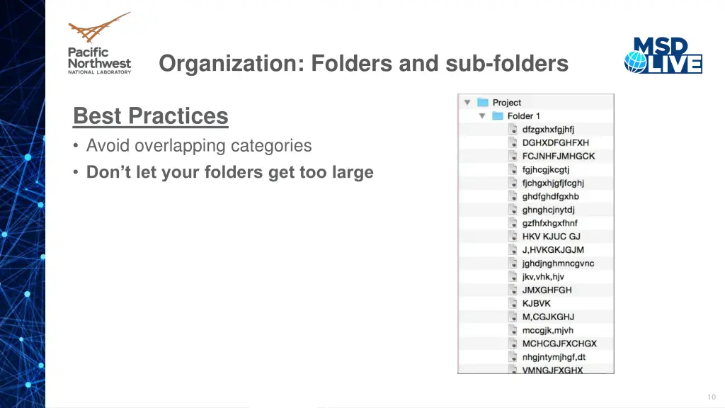 organization folders and sub folders 1