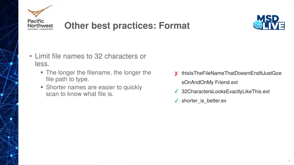 other best practices format