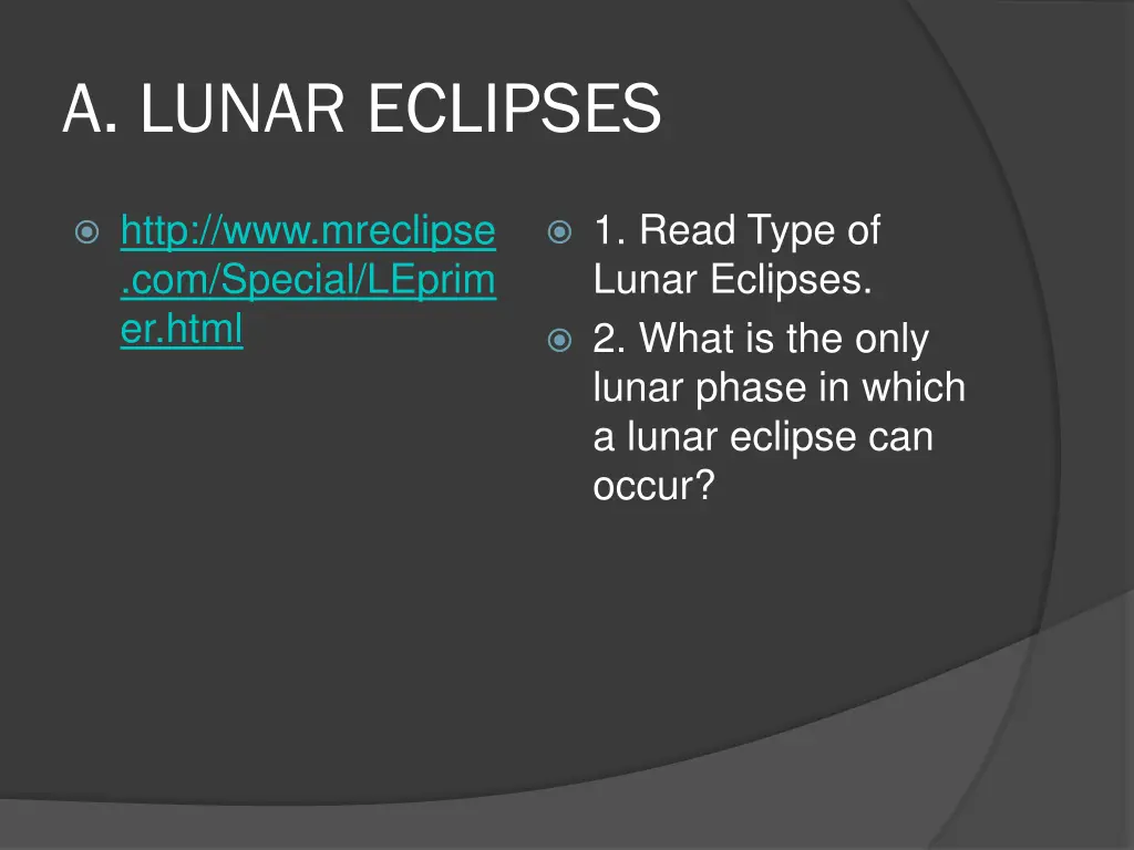 a lunar eclipses