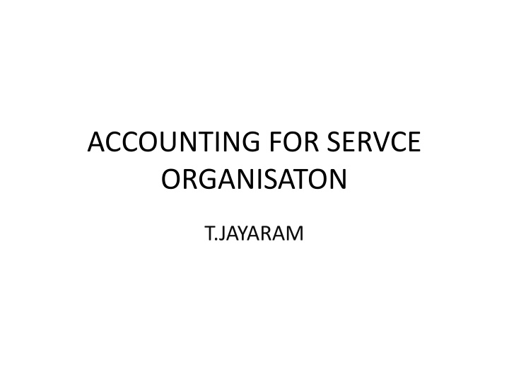 accounting for servce organisaton