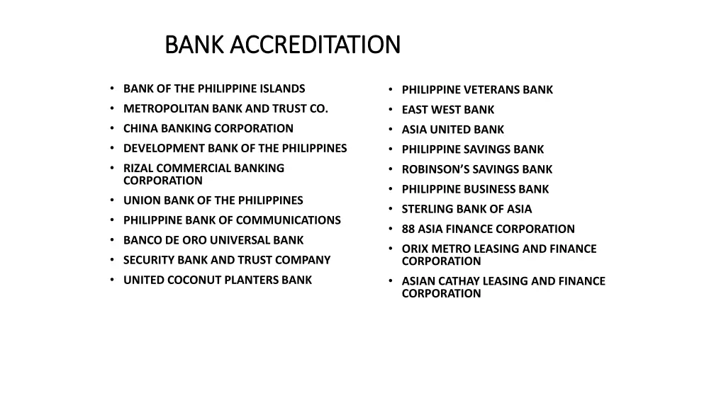 bank accreditation bank accreditation