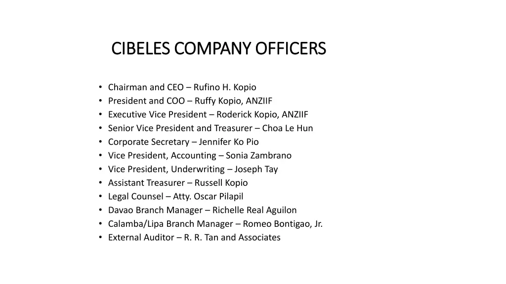 cibeles company officers cibeles company officers