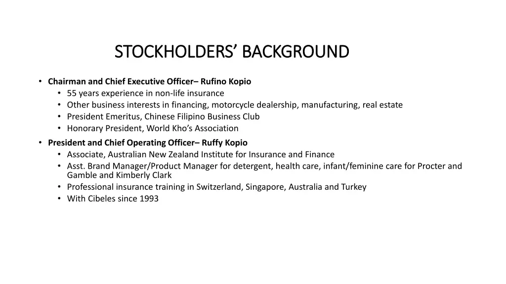 stockholders background stockholders background