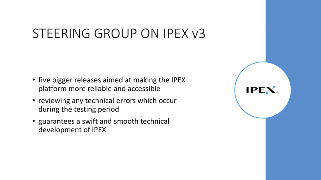 steering group on ipex v3