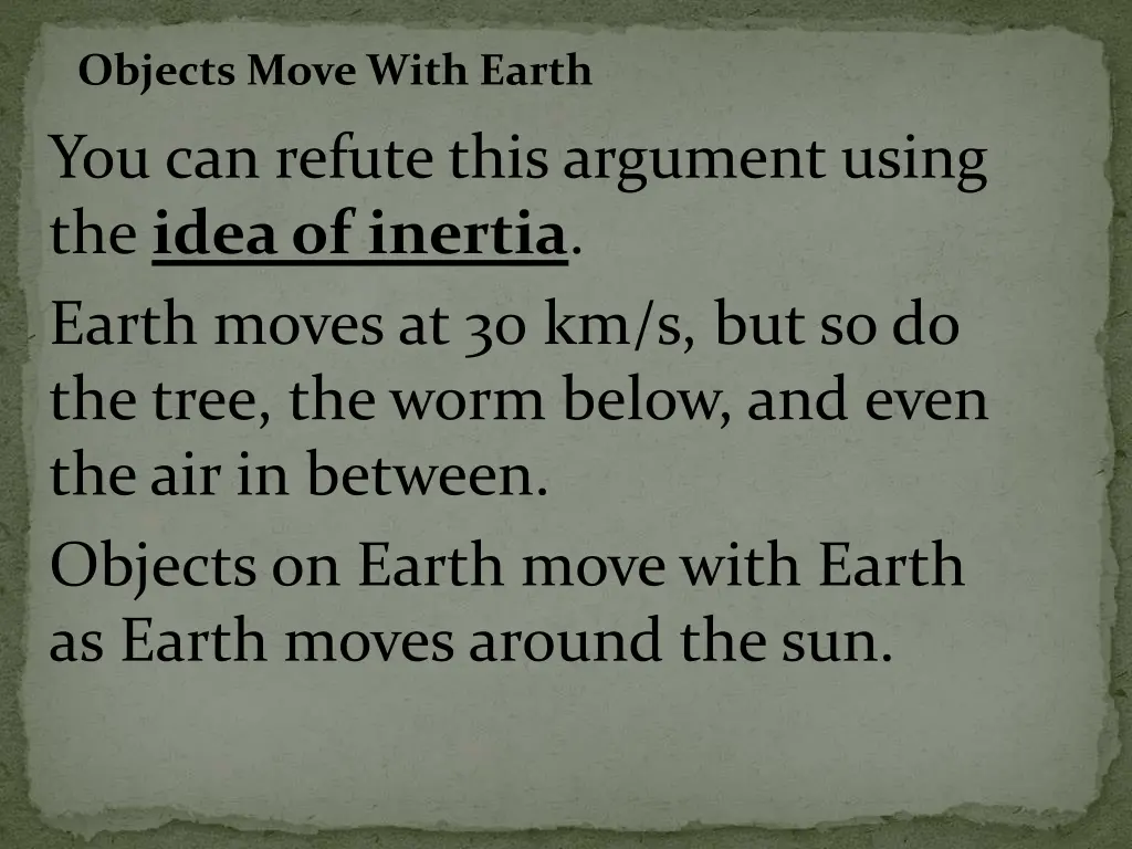 objects move with earth