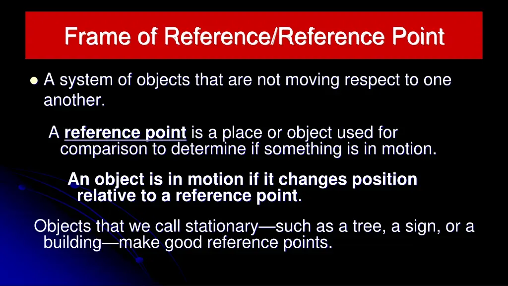 frame of reference reference point