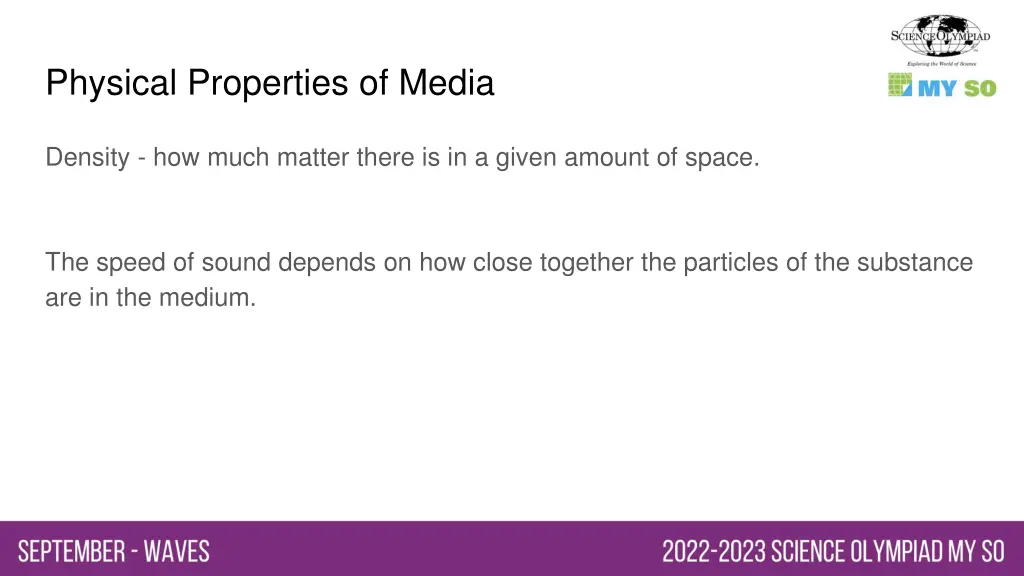 physical properties of media 1