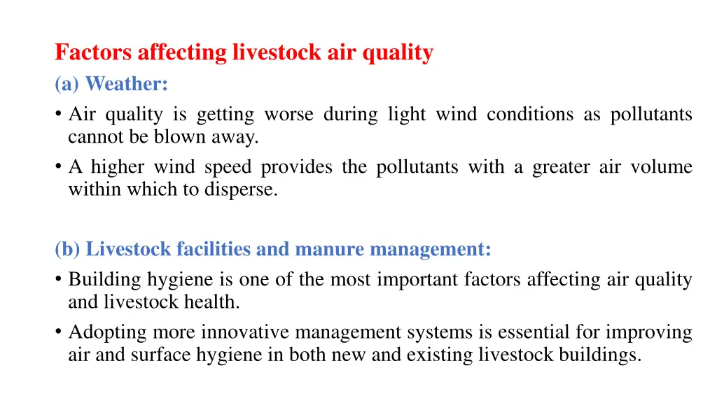 factors affecting livestock air quality a weather