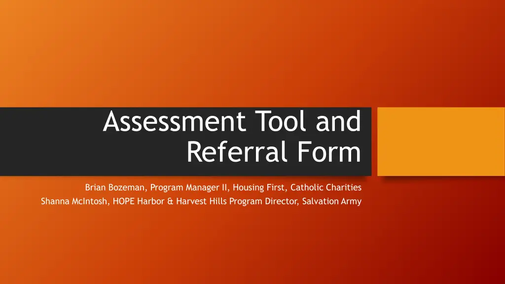 assessment tool and referral form