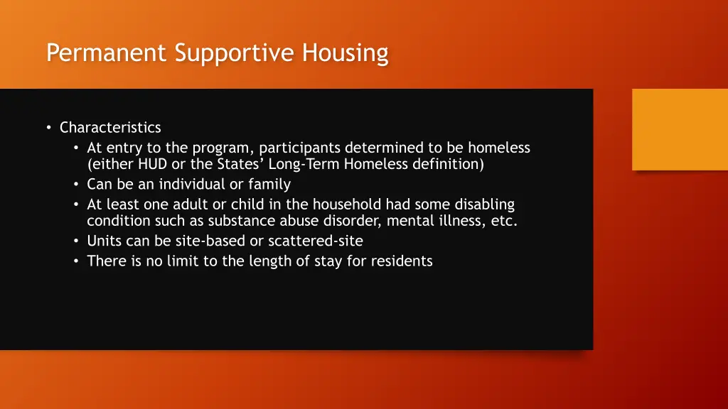 permanent supportive housing