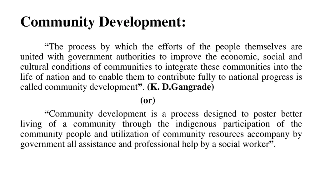 community development