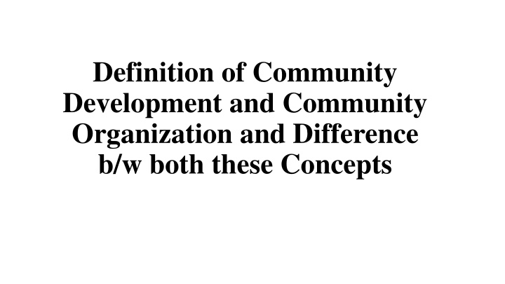 definition of community development and community