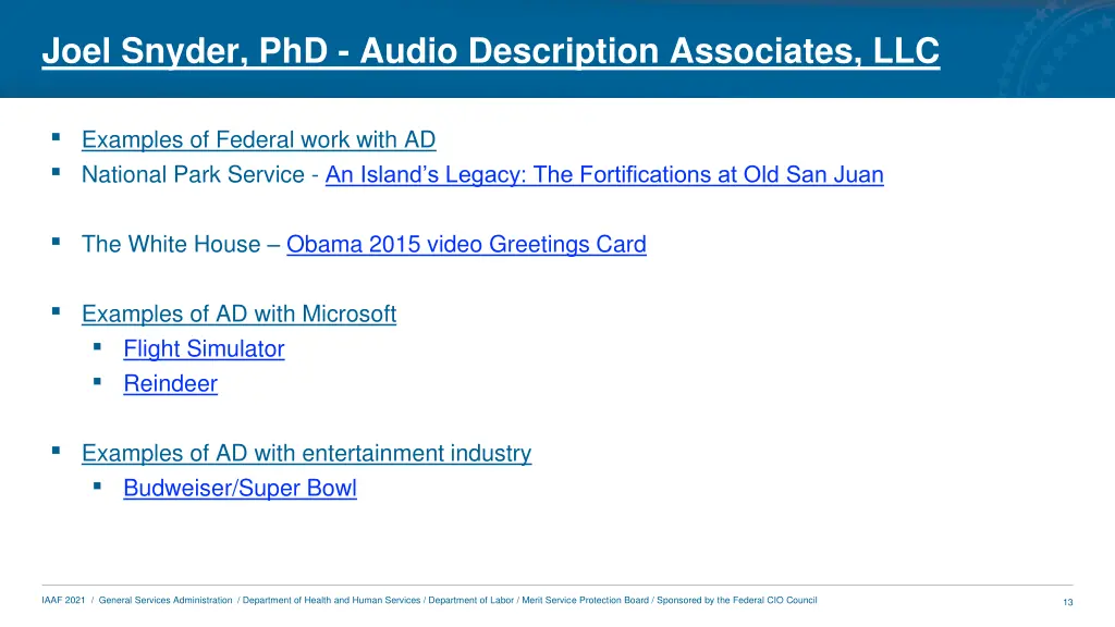 joel snyder phd audio description associates llc