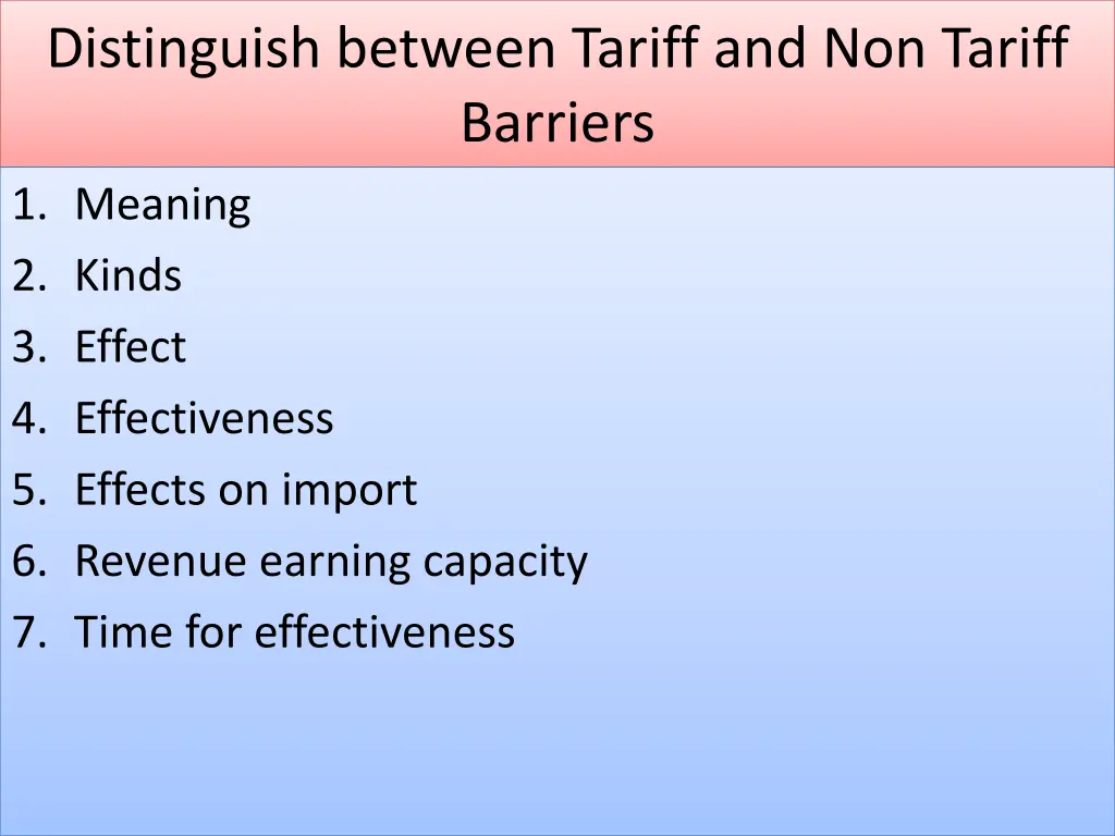 distinguish between tariff and non tariff barriers