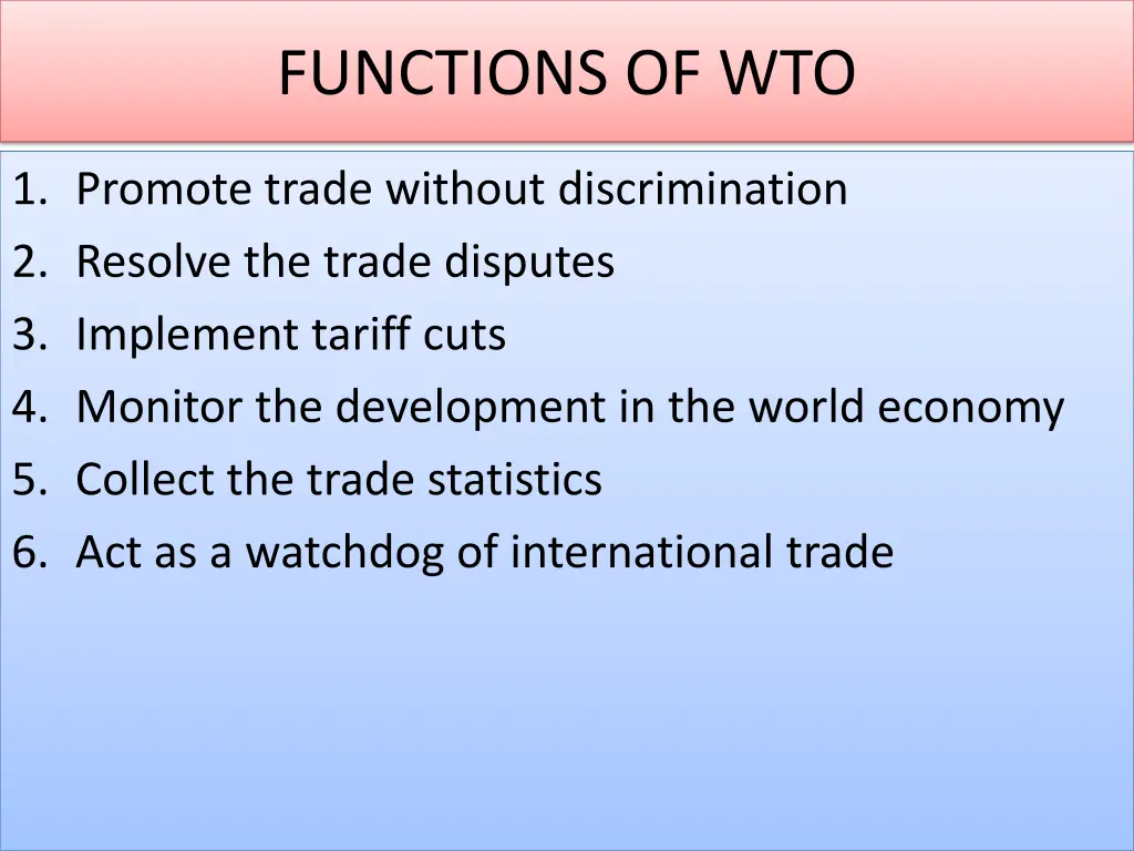 functions of wto