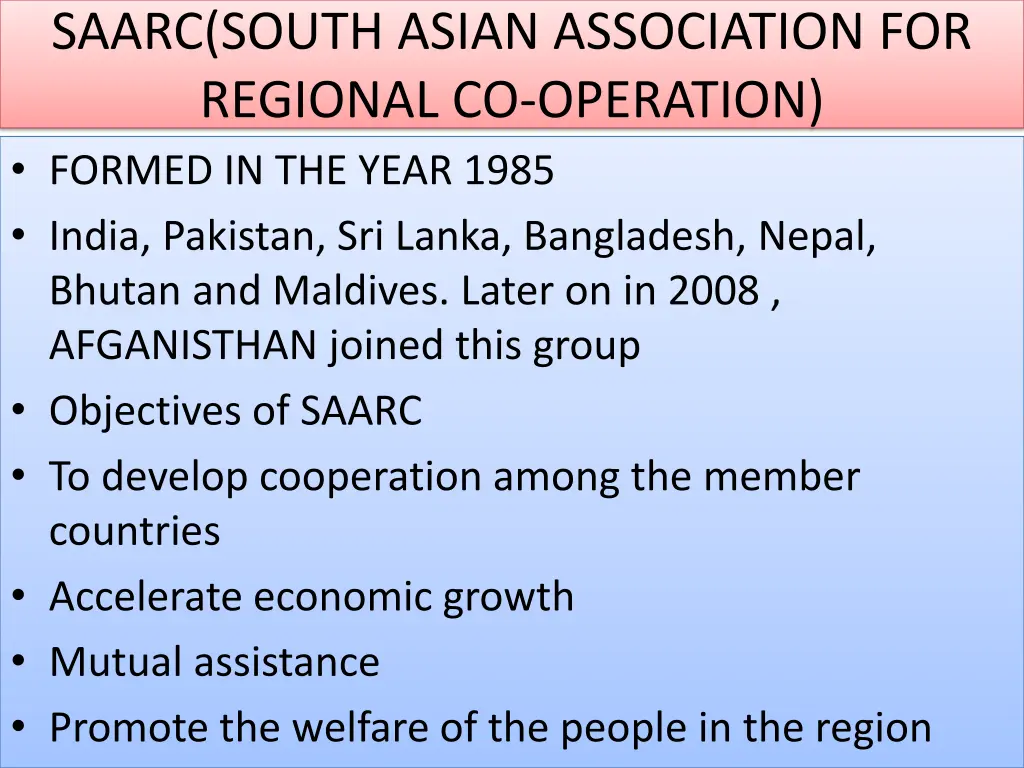 saarc south asian association for regional