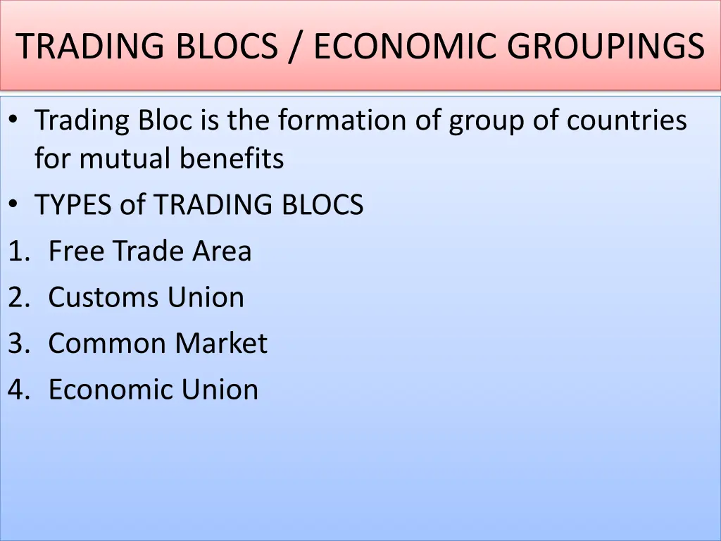 trading blocs economic groupings