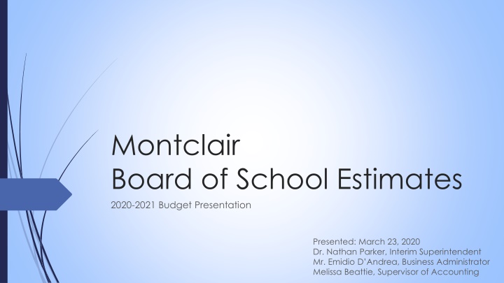 montclair board of school estimates 2020 2021